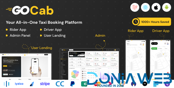 GoCab - Grab | Uber Clone | Taxi Booking | Cab Rental | Bidding | Parcel