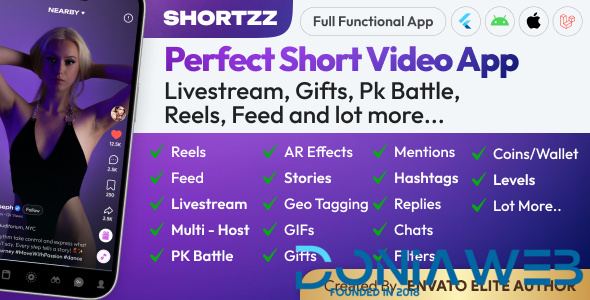 Shortzz : Short Video App Flutter Script With Admin Panel | Android | iOS | Tiktok Clone | Full App