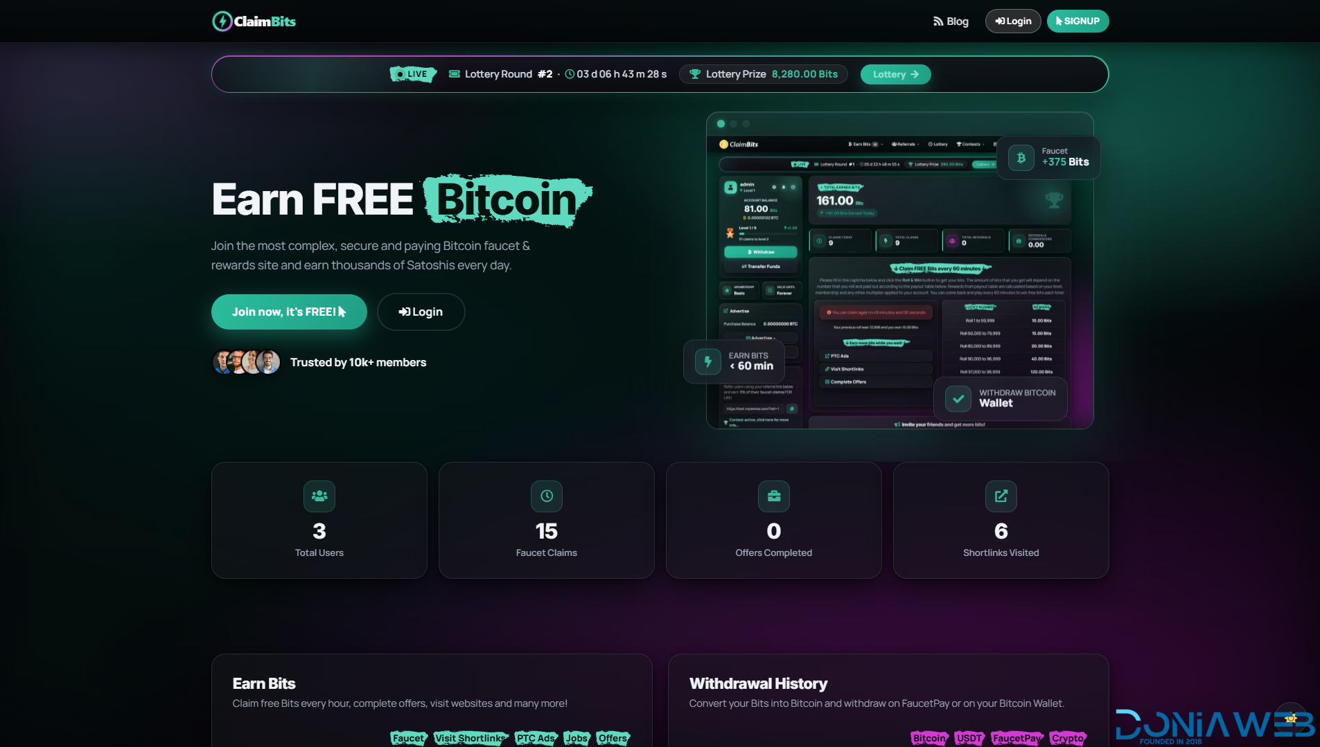 ClaimBits Plus - Ultimate Bitcoin Faucet Script