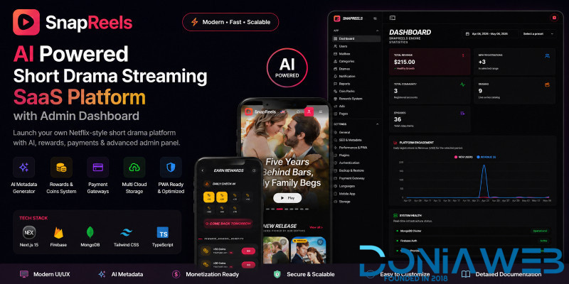 SnapReels - Short Drama Streaming SaaS Platform
